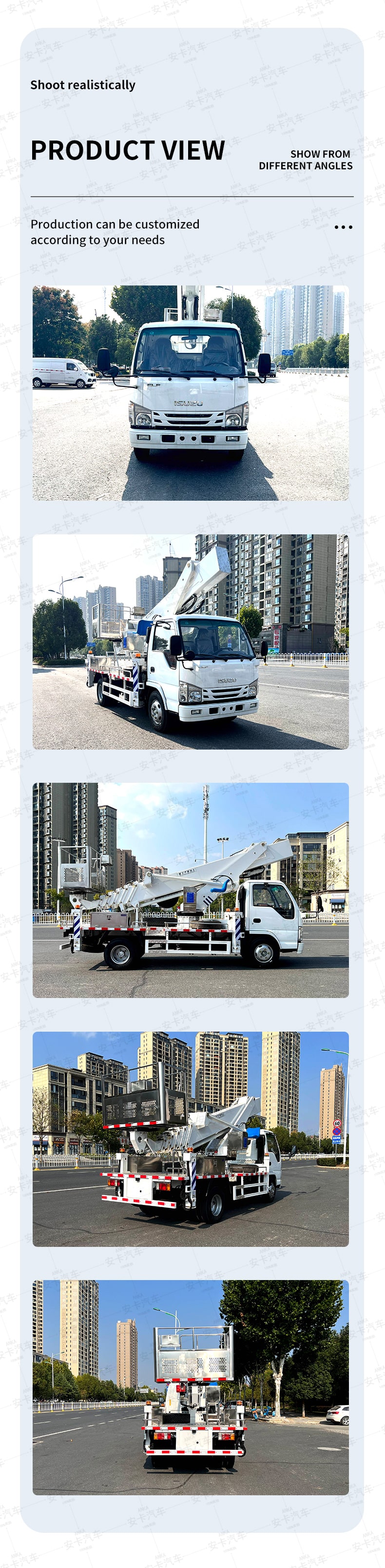  ISUZU 28 meters manlift high altitude operation truck Product  Pictures