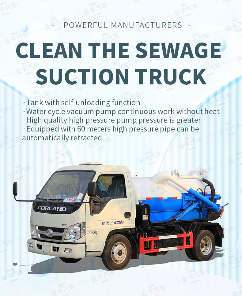  FOTON 3cbm vaccum wastewater sewage suction tanker truck Detailed Diagram