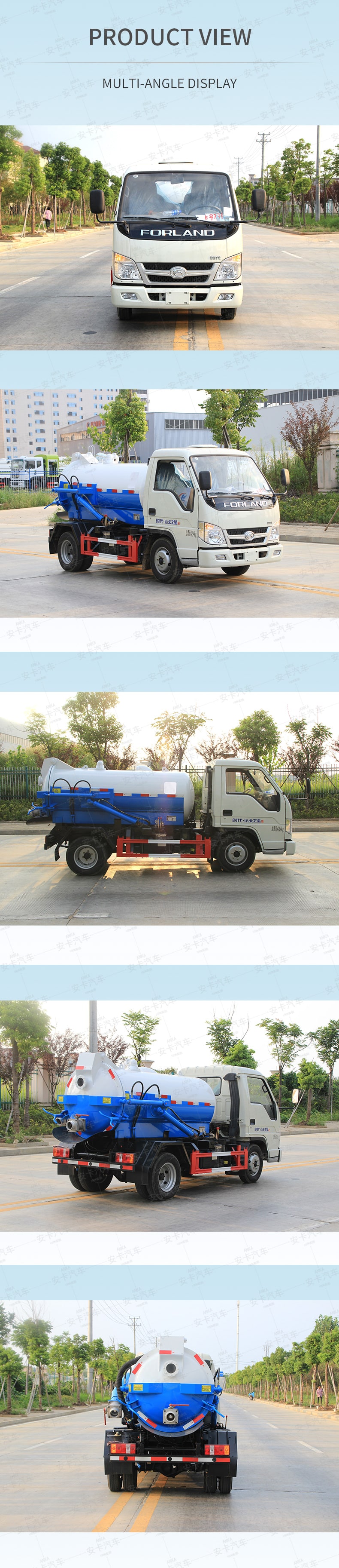  FOTON 3cbm vaccum wastewater sewage suction tanker truck Product  Pictures