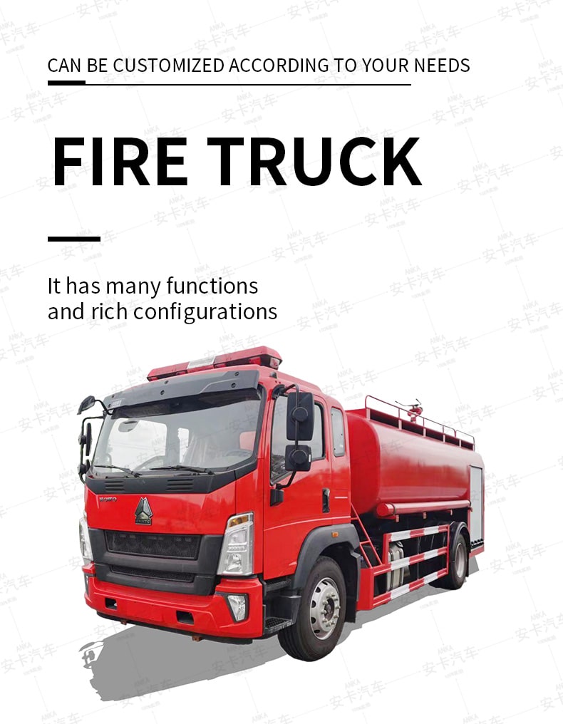  SINOTRUK low price 4*2 8cbm water tank fire truck Detailed Diagram