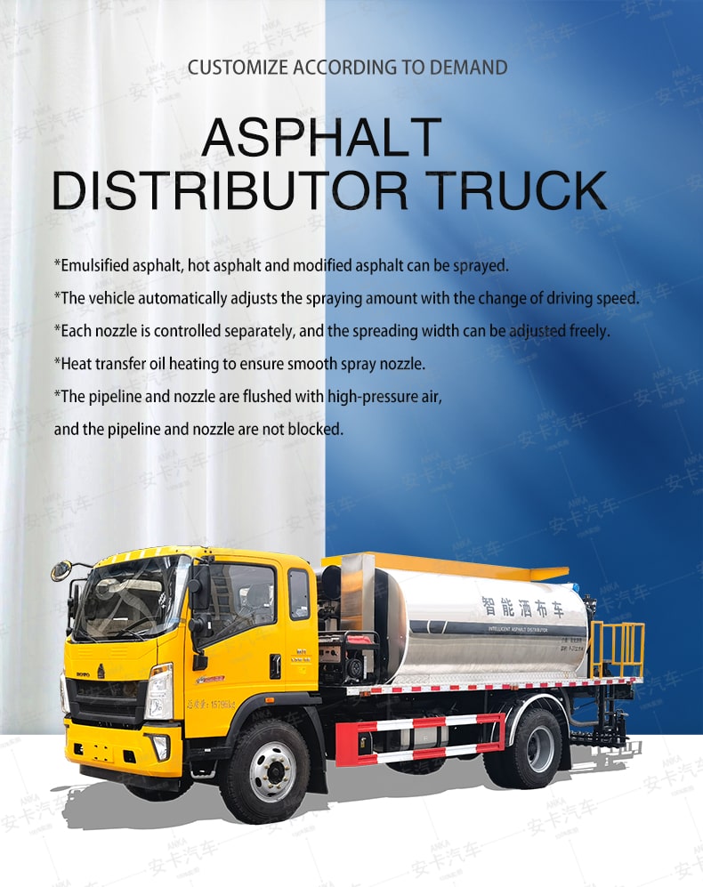  HOWO 4*2 Intelligent asphalt distributor truck Detailed Diagram