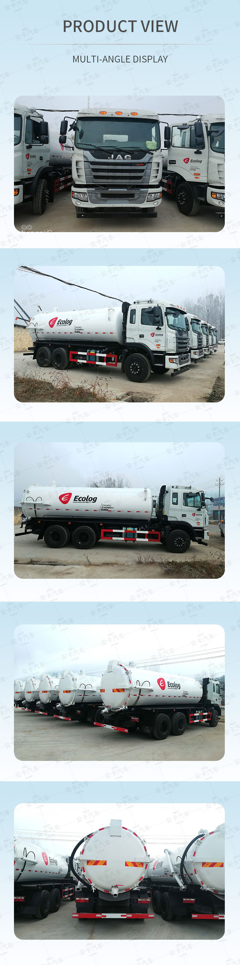 Photos du produit du camion d'aspiration des eaux usées JAC 6*4 22 cubiques