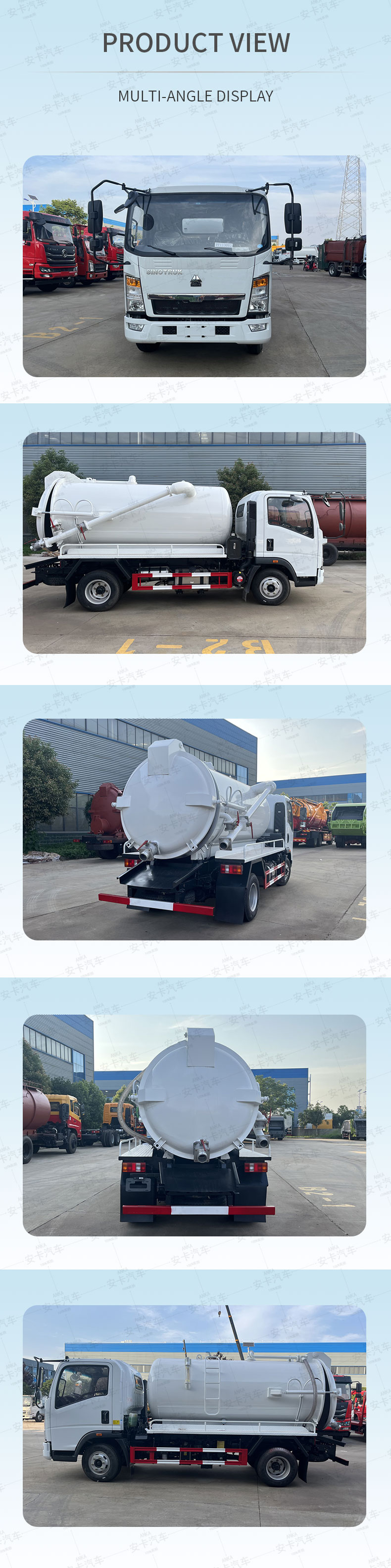  SINOTRUK HOWO 6 cubic drainage vaccum sewage suction truck Product  Pictures