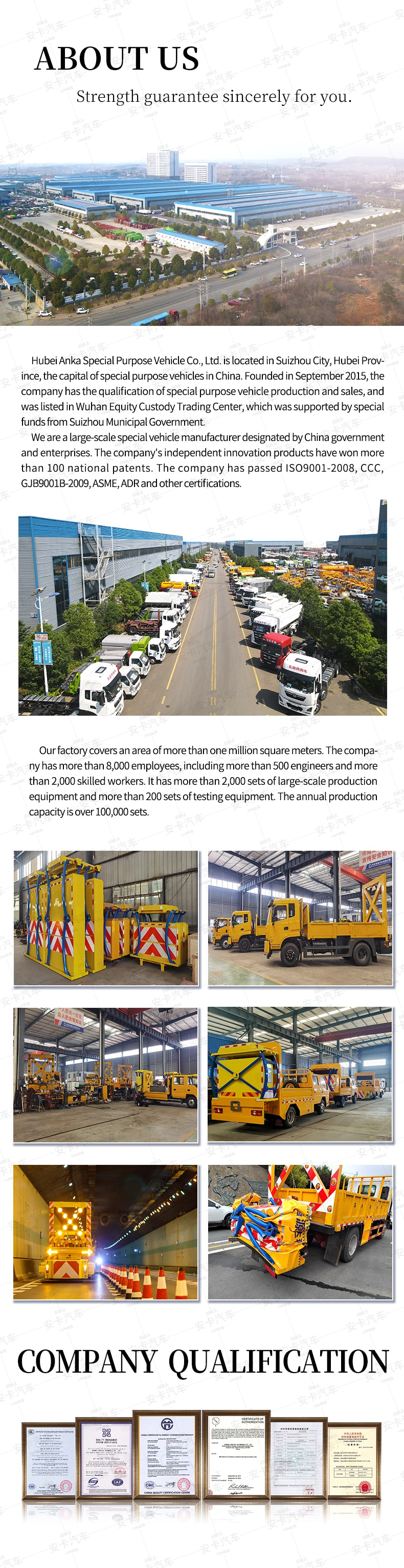  Chinese factory JMC 70K Anti Collision Buffer Trucks Company Introduction