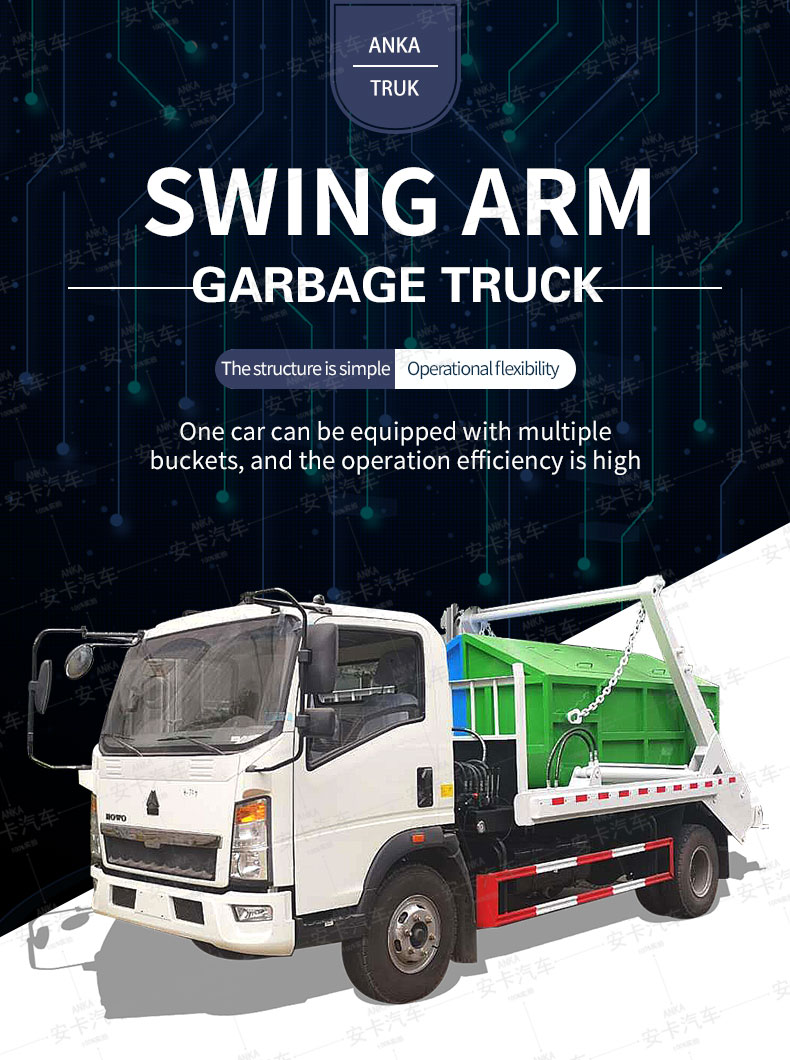  Howo 4 cubic meter swing arm garbage truck for sale Detailed Diagram