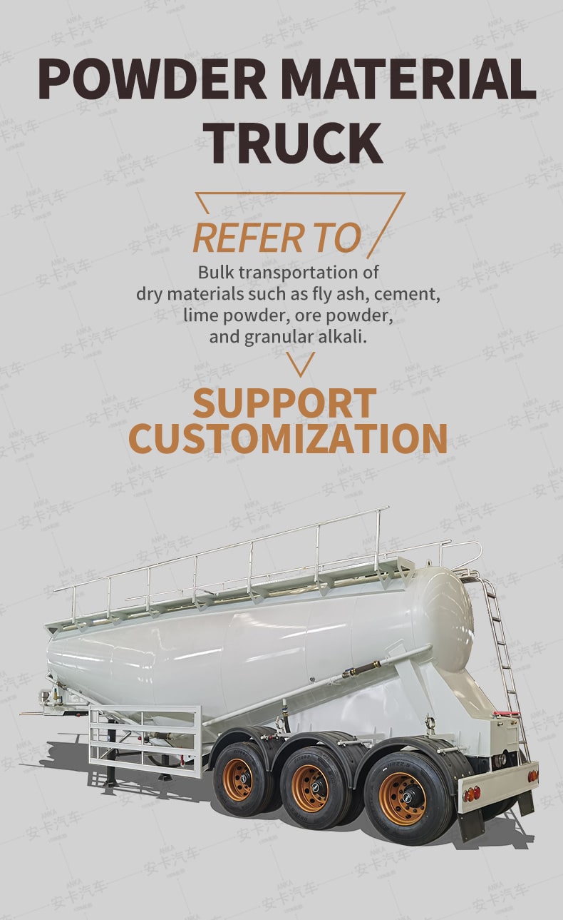  28cbm semi-trailer bulk cement powder tanker truck for sale Detailed Diagram