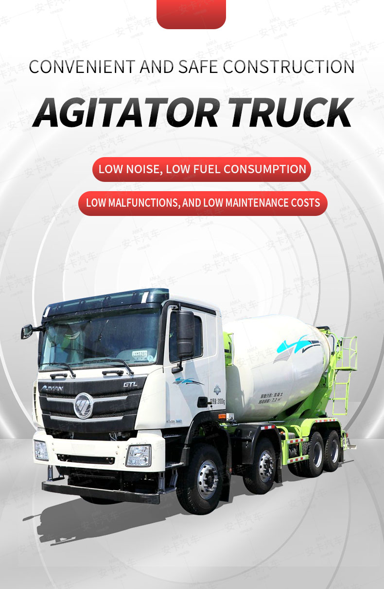  FOTON 8*4 10 cbm concrete mixer truck with pump Detailed Diagram