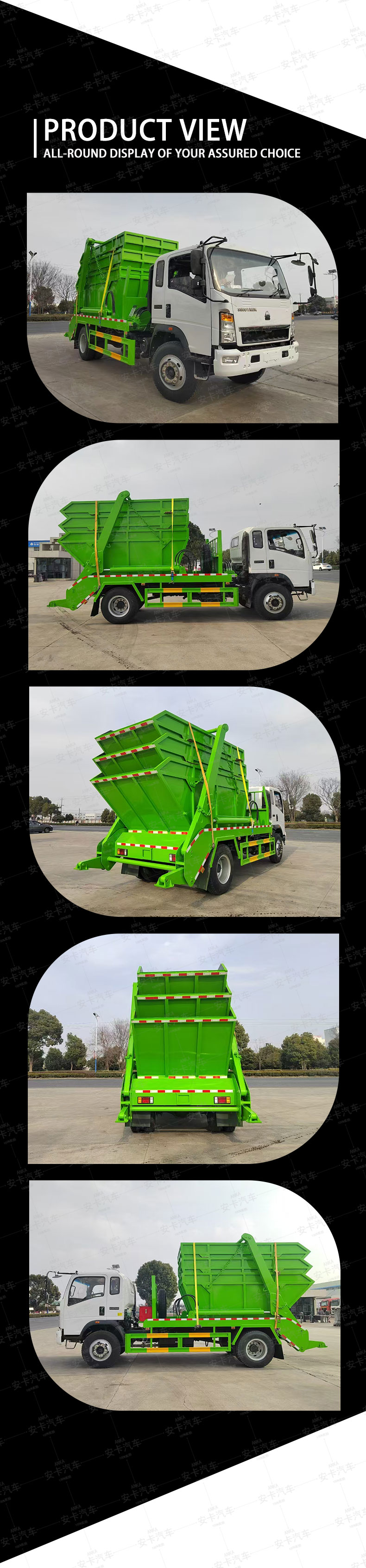  Howo 4 cubic meters Skip Loader Garbage Truck for Sale Product  Pictures