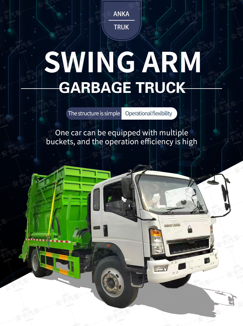  Howo 4 cubic meters Skip Loader Garbage Truck for Sale Detailed Diagram