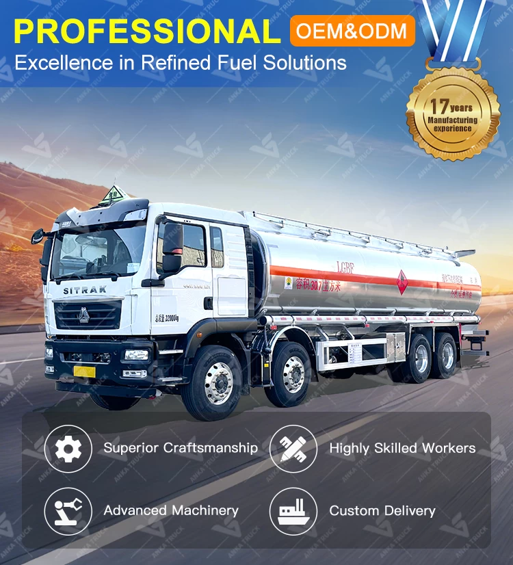  HOWO 32 Ton 30700L Aluminum Alloy Oil Tanker Truck for Bulk Delivery.