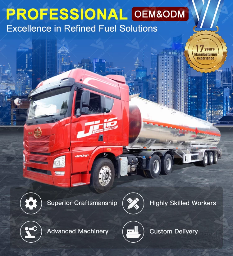FAW 49000L Aluminum Fuel Tanker Trailer for Bulk Delivery