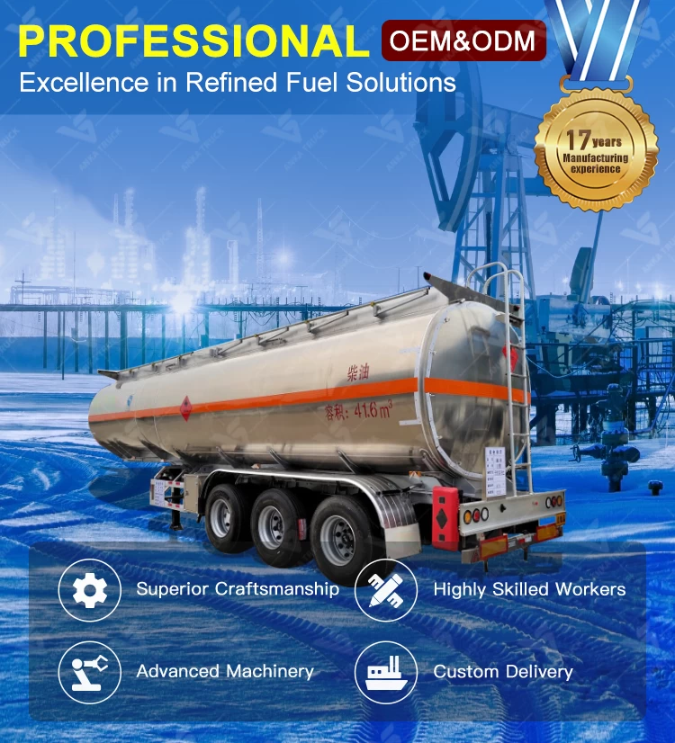 3 Axle 11.6m Diesel Fuel Tanker Semi Trailer