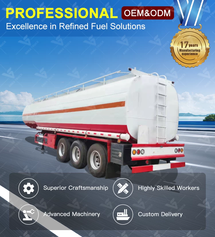 Carbon Steel Fuel Tanker Semi Trailer for Depot Runs