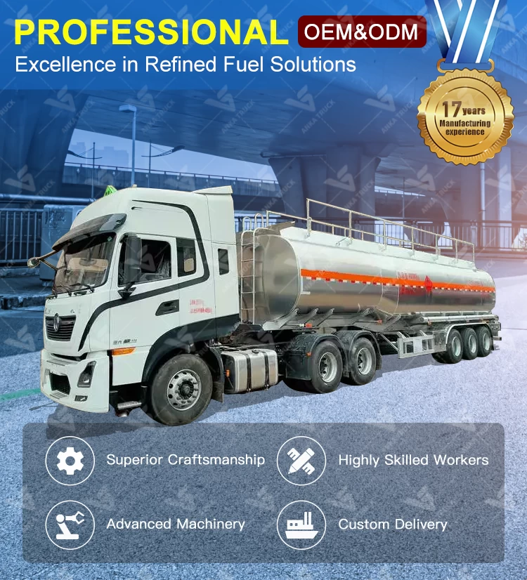 Dongfeng 40 Ton Petrol Diesel Fuel Tank Semi Trailer