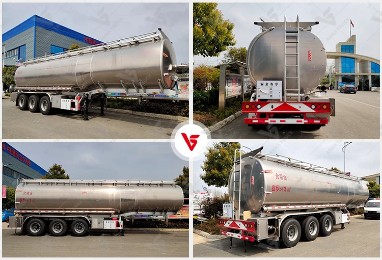 304 Stainless Steel Edible Oil Tank Semi Trailer