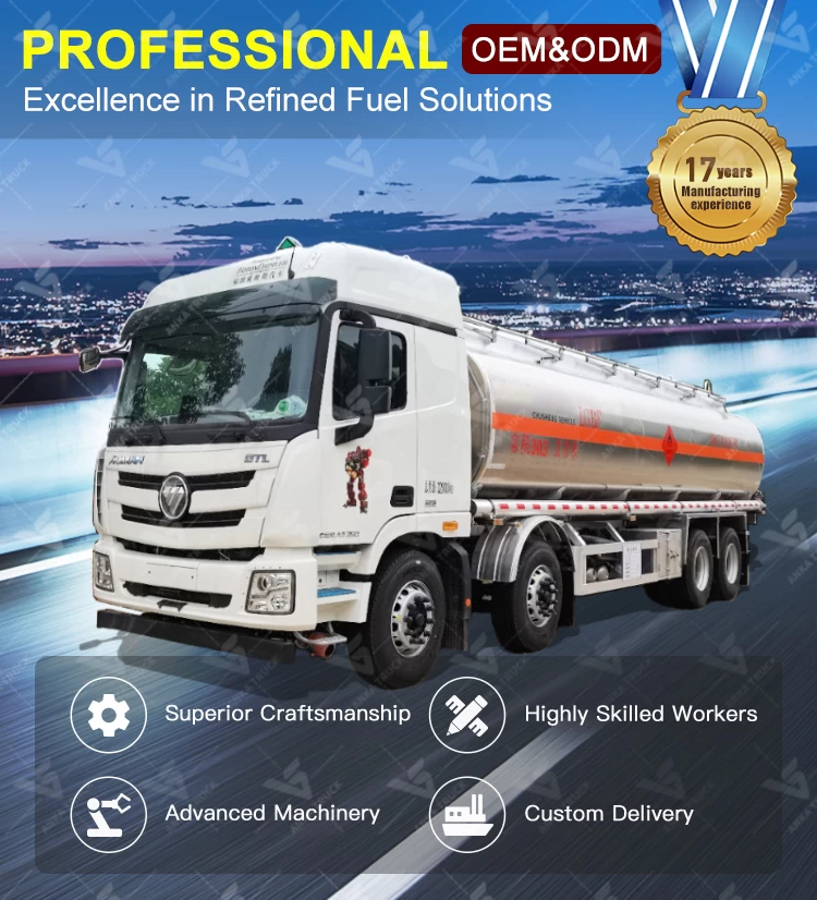 Foton Auman 8x4 30000L Aluminum Fuel Tanker for Long Haul