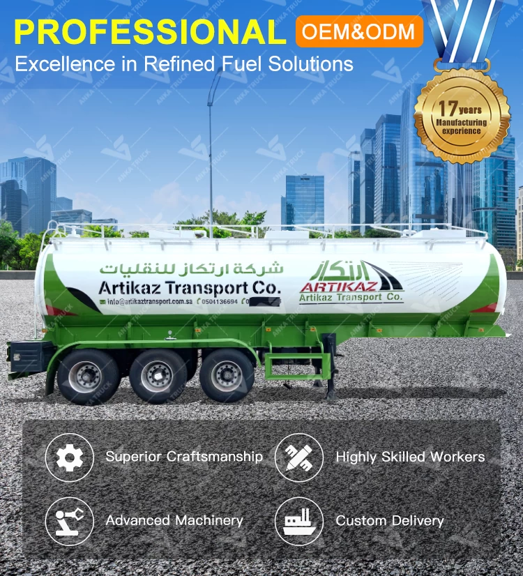 3 Axle 42CBM Liquid Tank Semi Trailer for Bulk Water Transport
