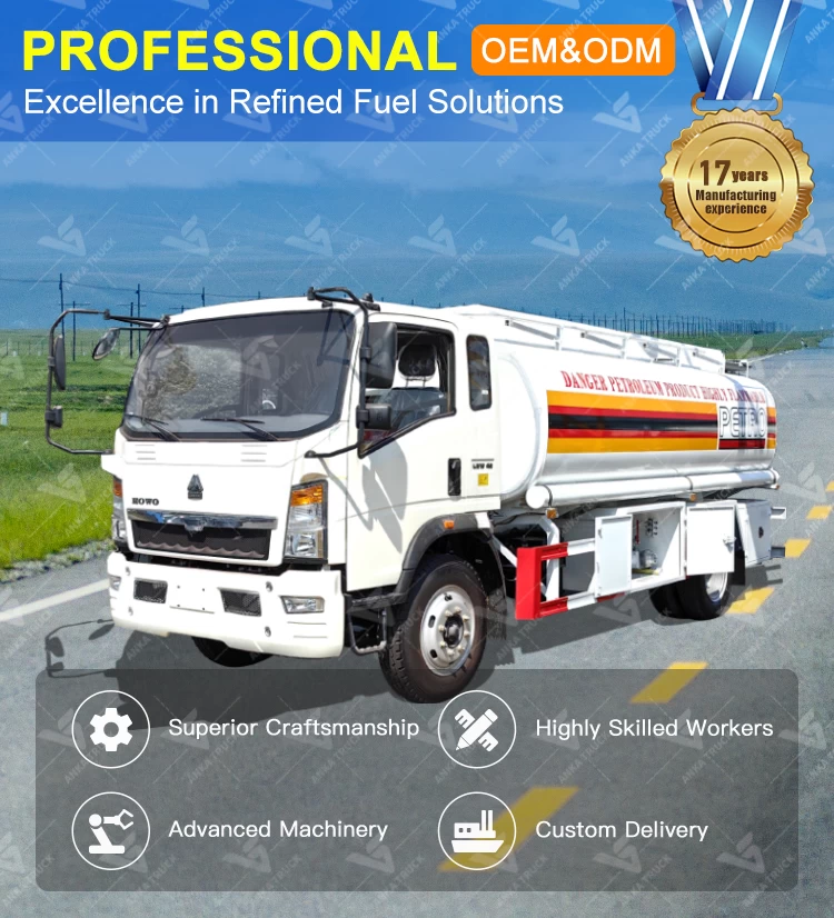 HOWO 4x2 12000L Fuel Tanker for Mine and Site Fuel Runs