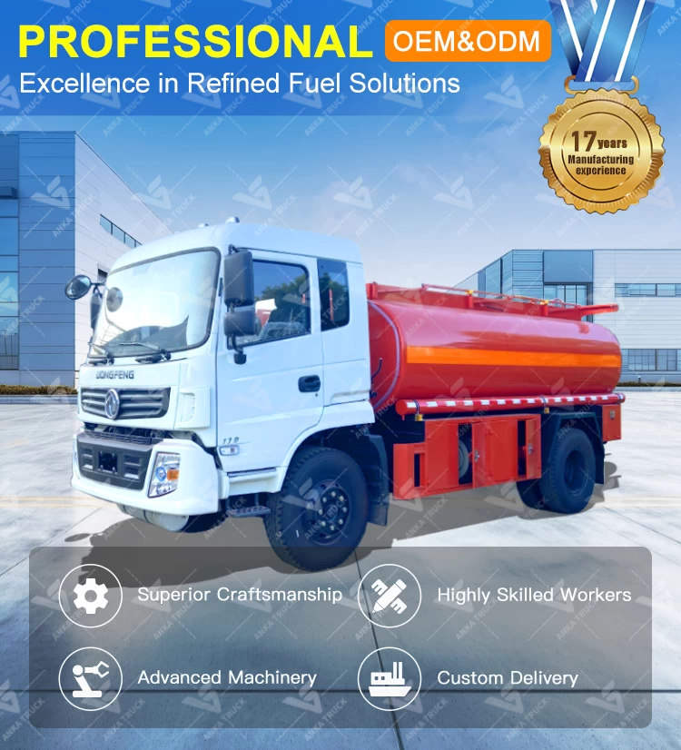 Dongfeng 4x2 12000L Fuel Dispenser Truck for Site Refueling