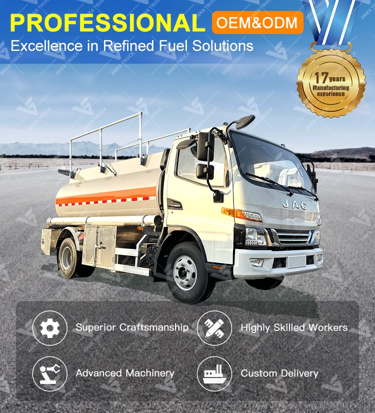JAC 4x2 8000L Fuel Tanker for Town Fuel Supply