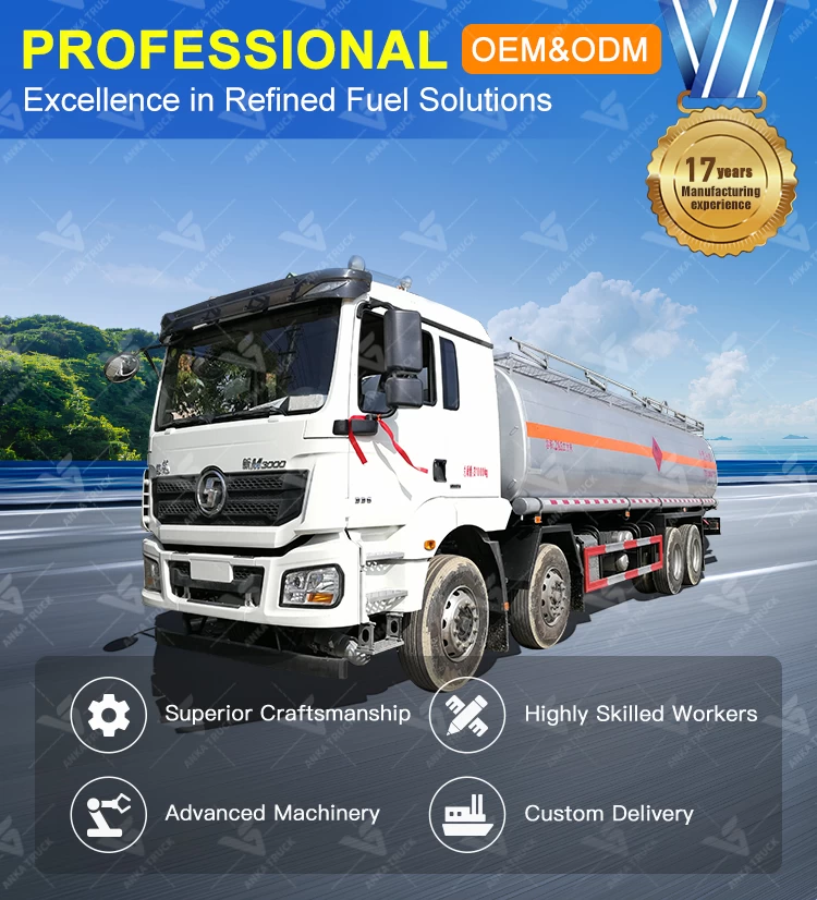 SHACMAN 8x4 26900L Aluminum Fuel Truck for Depot to Station Hauls