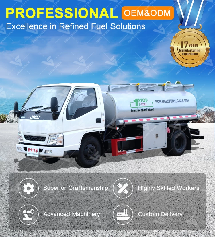 JMC 4x2 5000L Fuel Truck for Township Fuel Delivery