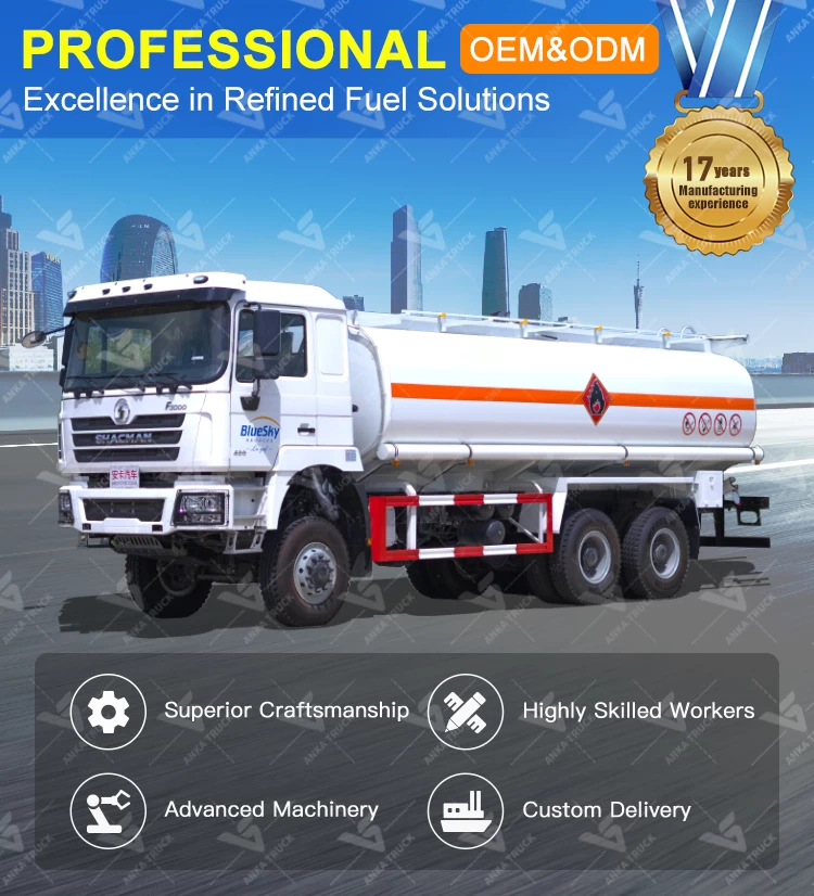SHACMAN 6x6 25000L All Wheel Drive Fuel Tanker for Mine Fueling