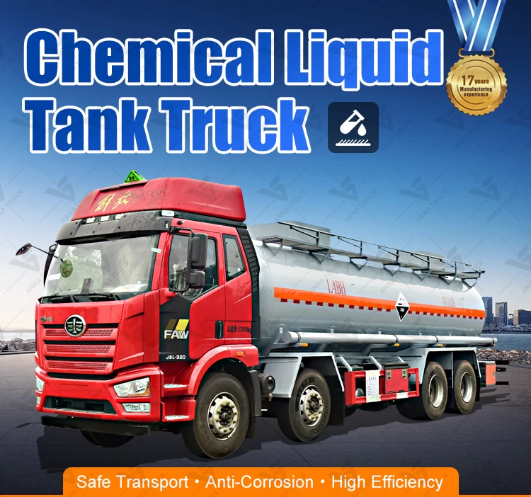 FAW 8x4 20CBM Corrosive Chemical Tank Truck