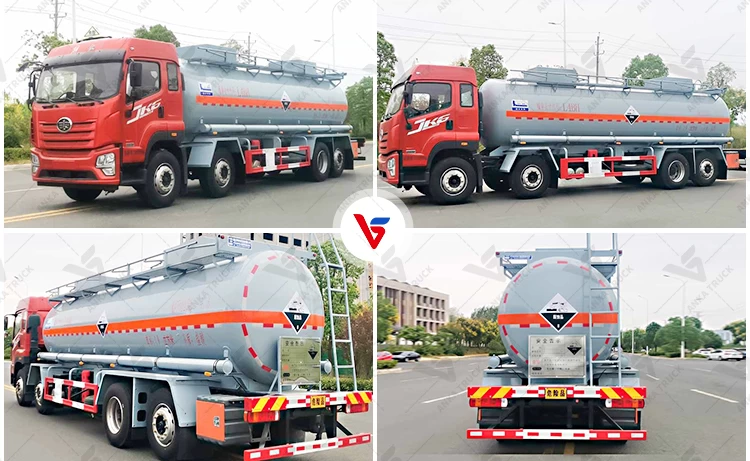 FAW 8x2 20 Ton Hydrochloric Acid Tanker Supplying Chemical Terminals