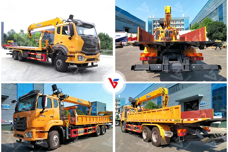 HOWO 6x4 Tipper Wrecker Truck with 12-Ton Truck-Mounted Crane