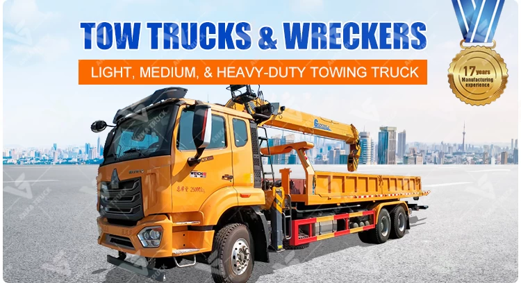 HOWO 6x4 Tipper Wrecker Truck with 12-Ton Truck-Mounted Crane