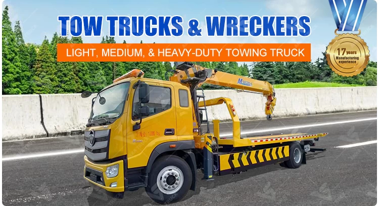 FOTON 4x2 Flatbed Wrecker Truck with 8-Ton Crane