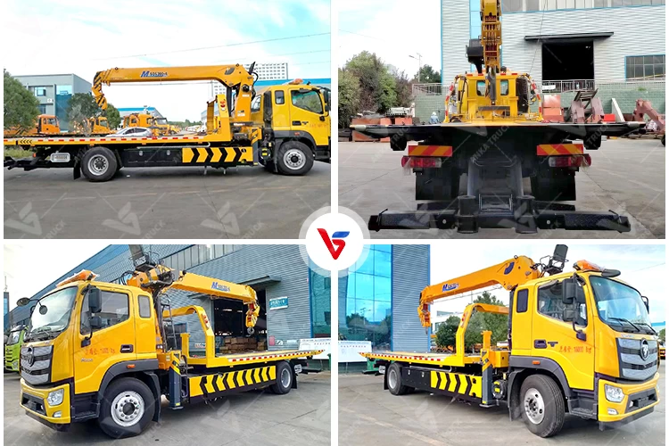 FOTON 4x2 Flatbed Wrecker Truck with 8-Ton Crane