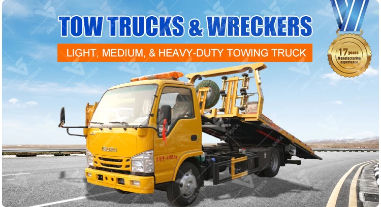 ISUZU 4x2 Light Flatbed Wrecker Truck for Auto Breakdown Recovery