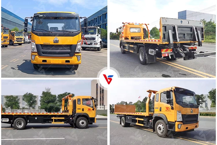 HOWO 4x2 8-Ton Mid Flatbed Wrecker Truck for Highway Towing