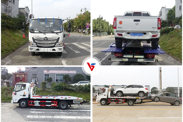 FOTON 4x2 3-Ton Light Flatbed Wrecker Truck for SUV Recovery