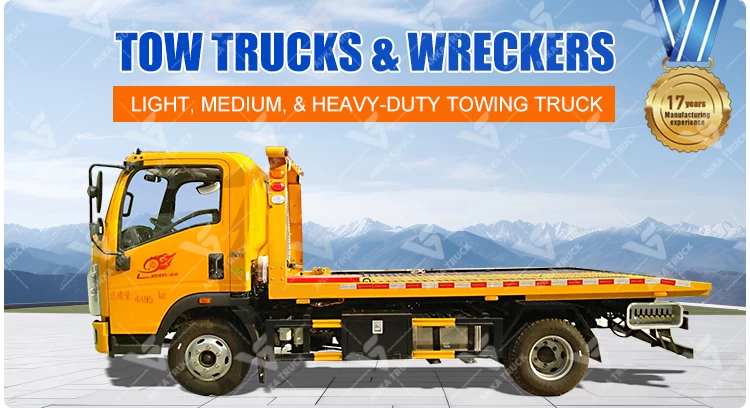HOWO 4x2 3-Ton Light Flatbed Wrecker Truck for Urban Car Towing