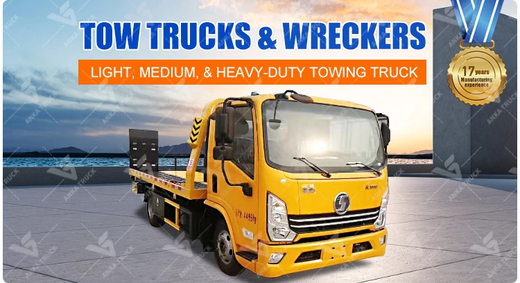 SHACMAN 4x2 Light Flatbed Wrecker Truck with Loading Ramps