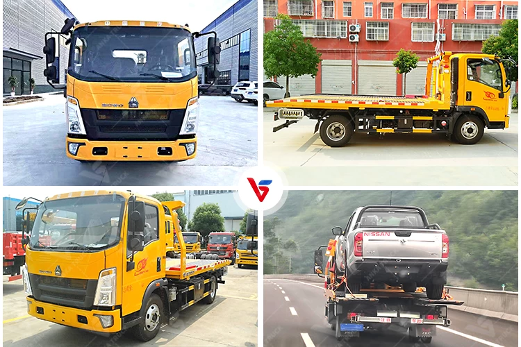 HOWO 4x2 3-Ton Light Flatbed Wrecker Truck for Urban Car Towing