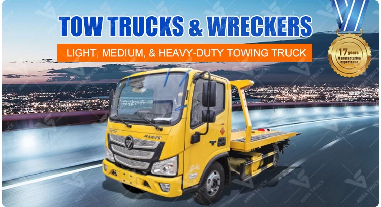 FOTON 4x2 3-Ton Light Flatbed Wrecker Truck for SUV Recovery
