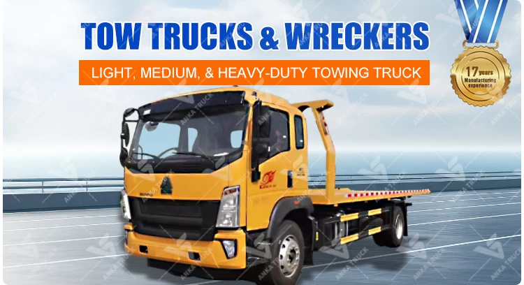 HOWO 4x2 8-Ton Mid Flatbed Wrecker Truck for Highway Towing