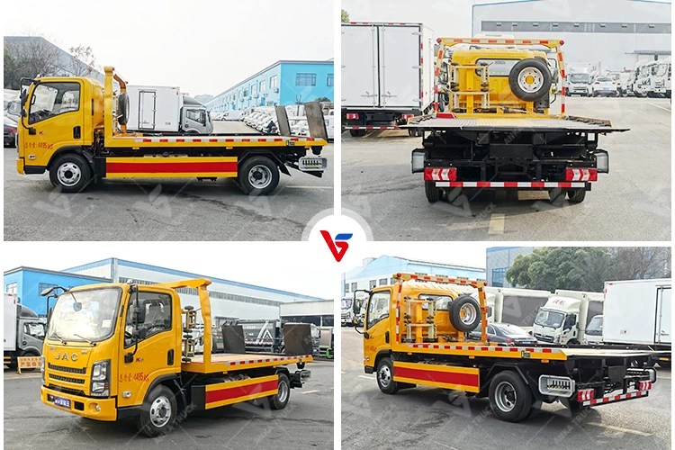 JAC 4x2 3-Ton Light Flatbed Wrecker Truck for City Car Towing