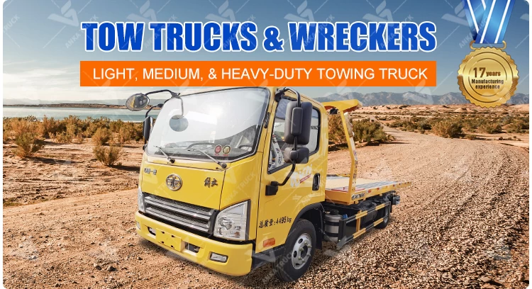FAW 3-Ton Flatbed Tow Truck for Auto Recovery