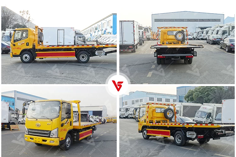 FAW 4x2 18ft Flatbed Tow Truck for Auto Recovery