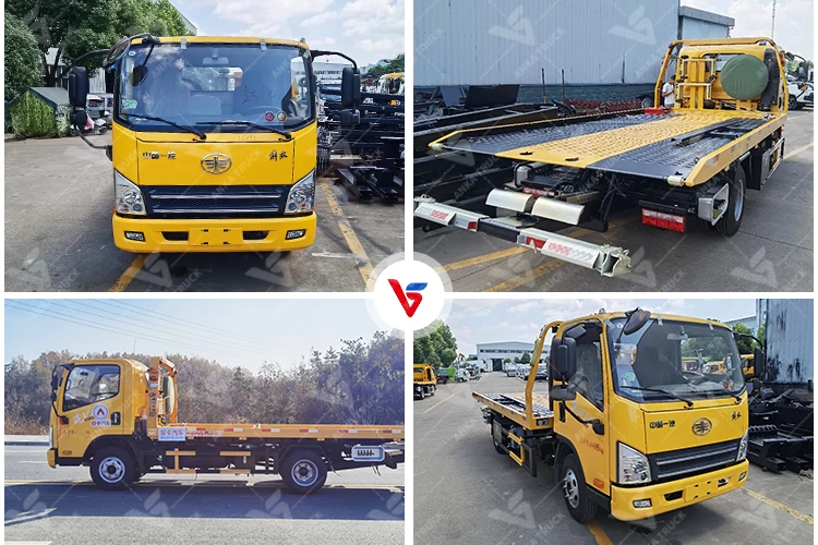 FAW 3-Ton Flatbed Tow Truck for Auto Recovery