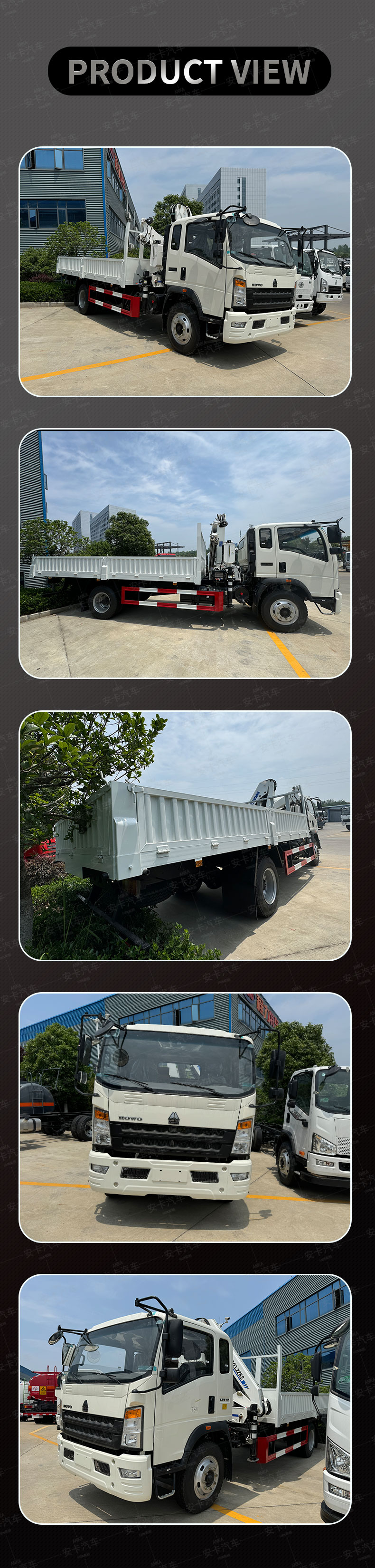  HOWO 4X2 5 Ton Hydraulic Telescopic Boom Truck Mounted Crane Product  Pictures