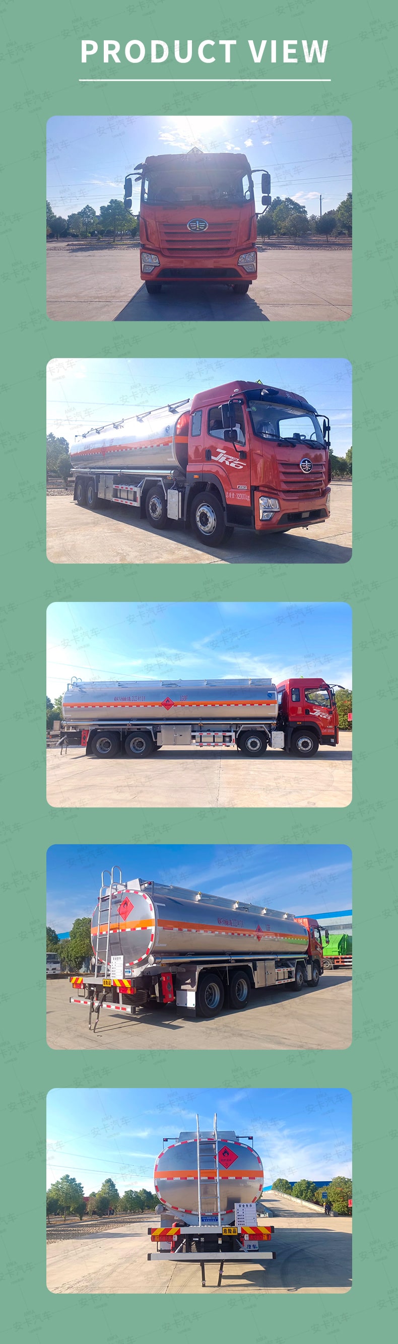  FAW Aluminum Alloy 30500L Fuel Tank Truck Price Product  Pictures
