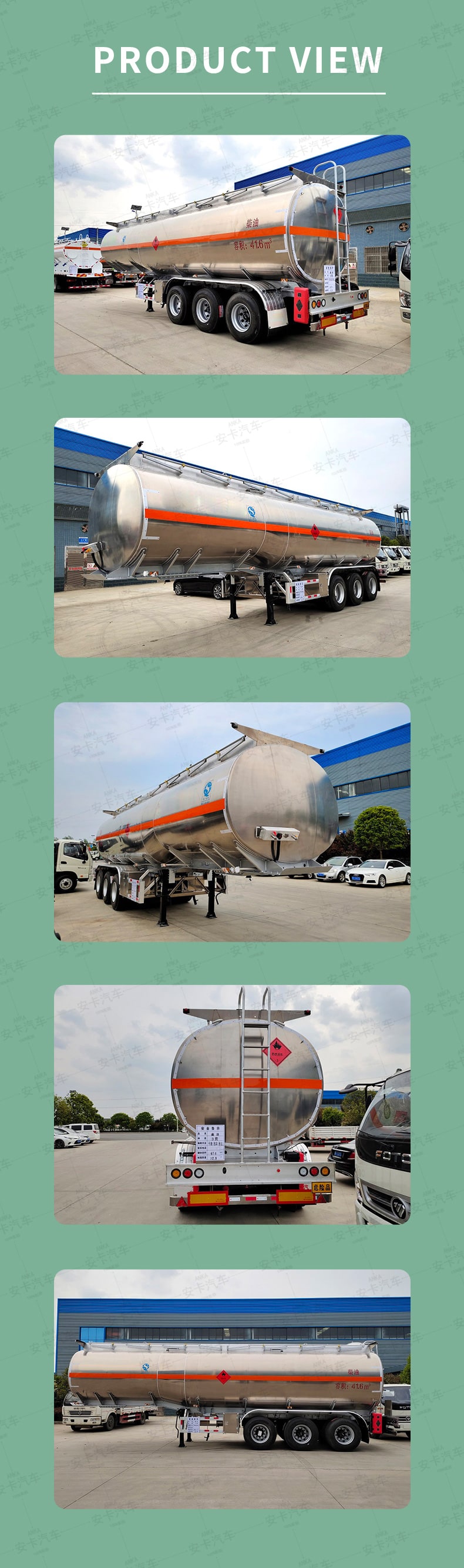  Aluminum Alloy 42000L 3 Axle Water Edible Oil Delivery Tank Product  Pictures