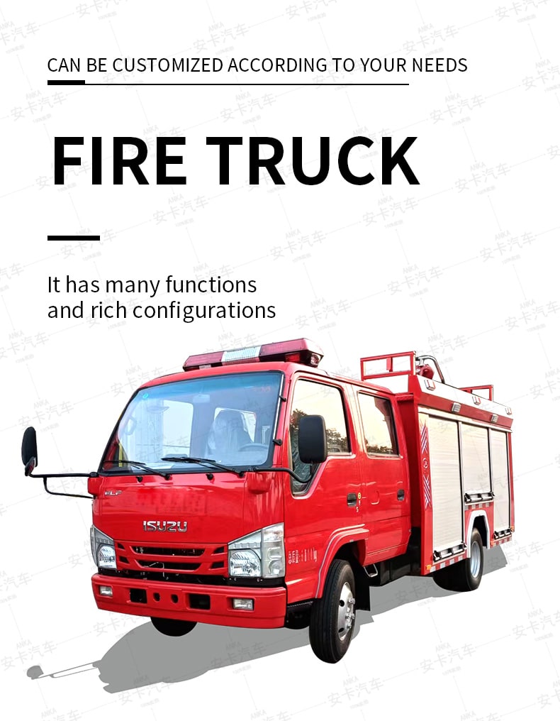  ISUZU 3000L Water Tank Fire Fighting Rescue Truck for Sale Detailed Diagram