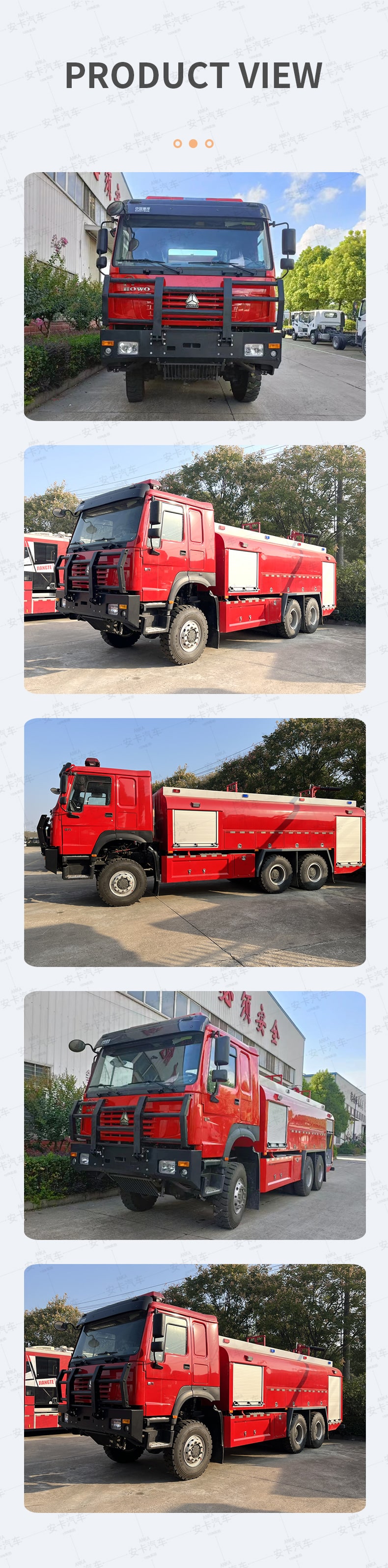  Howo 6 Wheels Drive 16000L Fire Truck for Sale Product  Pictures